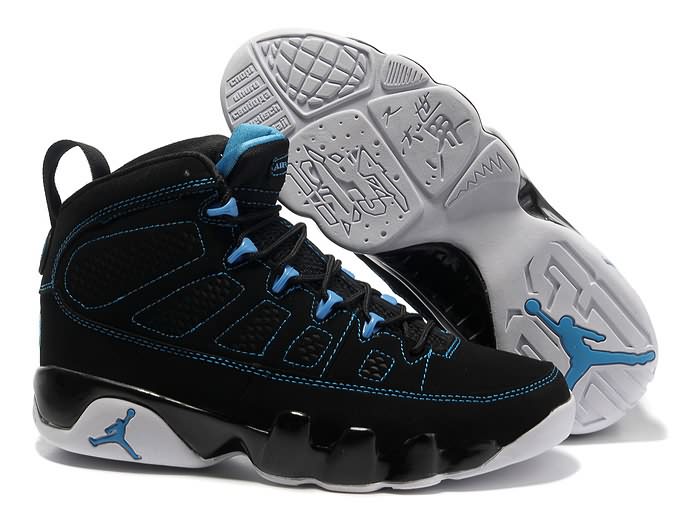 Fashion Air Jordan 9 (IX) Black Photo Blue White